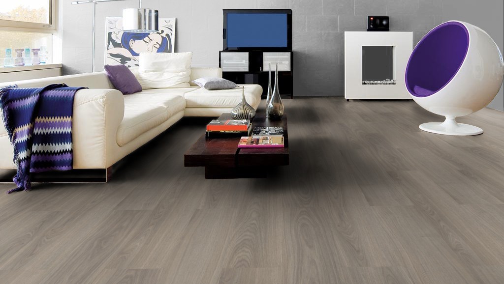 Ламинат Haro Tritty 100 Loft 4V дуб античный серый 535368 фото в интерьере